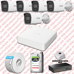 Hikvision 05 İp Güvenlik Kamerası Seti 4mp Colorvu Hibrit